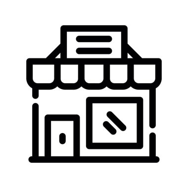 dükkan vektörü ince çizgi simgesi