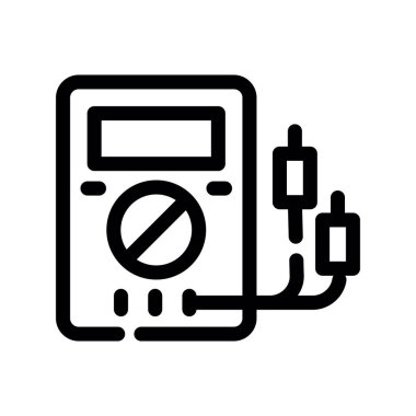 Elektronik aygıt simgesi vektörü. İnce çizgi işareti. izole edilmiş sınır sembolü çizimi