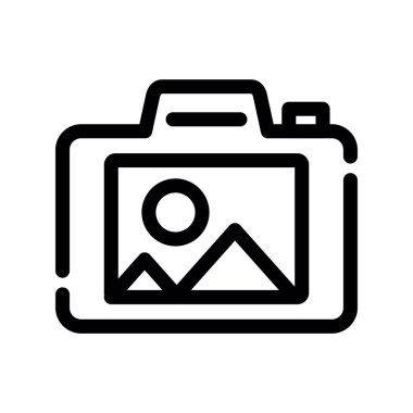 fotoğraf makinesi vektör çizgisi simgesi dekoru