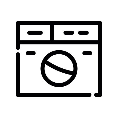 çamaşır makinesi ince çizgi simgesi