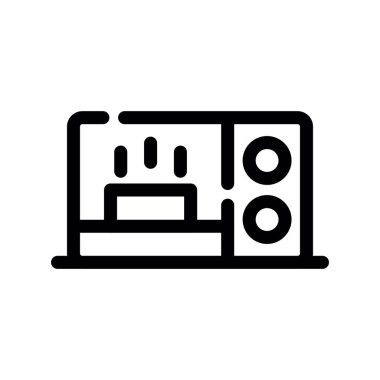 ses vektörü ince çizgi simgesi