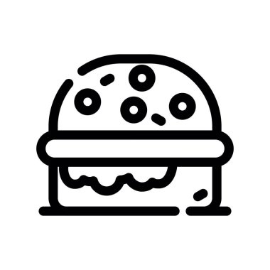 Hamburger vektörü ince çizgi simgesi