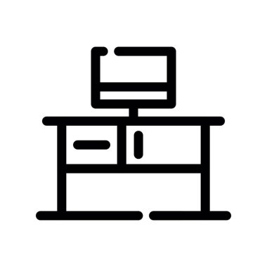 masa vektörü ince çizgi simgesi