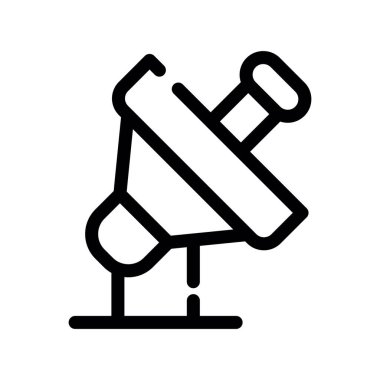 Teleskop çizgisi simgesi, kavram işareti, beyaz arkaplan üzerinde vektör illüstrasyonu, doğrusal biçim