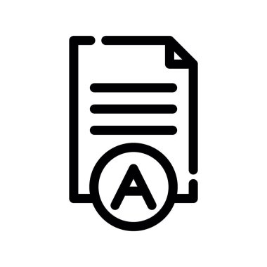 belge simgesi vektörü beyaz arkaplanda izole edildi, kağıt şeffaf işareti, ince çizgi işareti ve logo tasarımı ana hat biçiminde