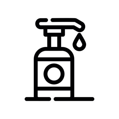 Duş şişesi ikonu vektörü. İnce çizgi işareti. izole edilmiş sınır sembolü çizimi
