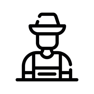 Web ve mobil uygulaması tasarımı, çiftçi logo kavramı için beyaz arka plan üzerinde izole Çiftçi simge vektör