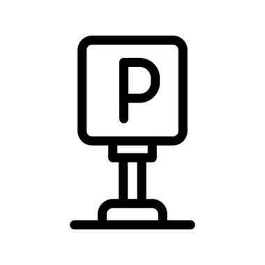 park vektörü ince çizgi simgesi