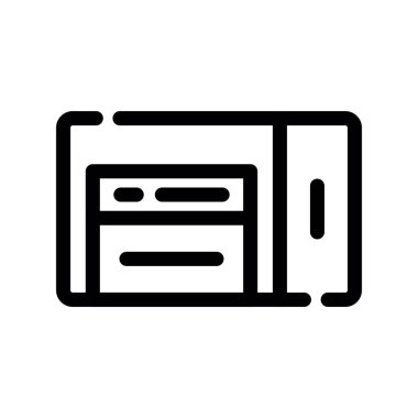 Şeffaf bir arkaplanda sunucu vektör çizimi. Birinci kalite semboller. Konsept ve grafik tasarım için ince çizgi simgesi.