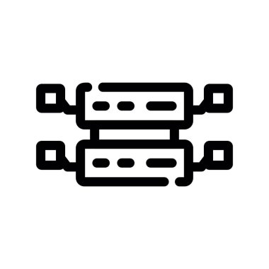 ağ vektörü ince çizgi simgesi