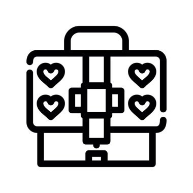 Kalp ikonu vektörlü kalp vakası. Kalp işaretli ana hatları. izole edilmiş sembol çizimi