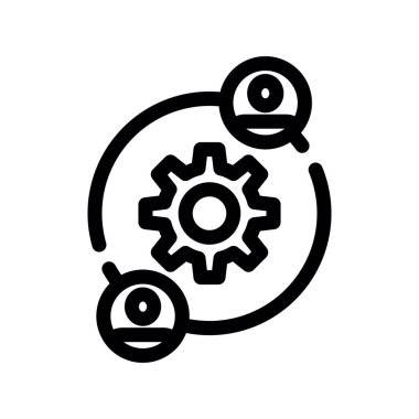 Seo ve teknoloji simgesinin vektör illüstrasyonu