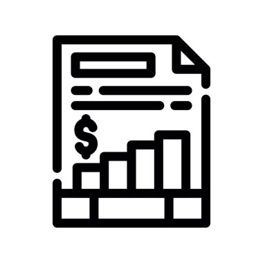finansal rapor vektör çizgisi simgesi