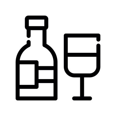 Şarap ve cam vektör ikonu dizaynlı cam