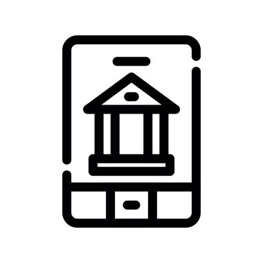 bank vektörü ince çizgi simgesi