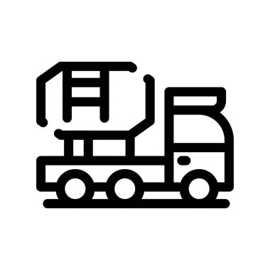 Web ve mobil uygulama tasarımı, dağıtım logosu konseptiniz için beyaz arkaplanda izole edilmiş kamyon simgesi vektörü