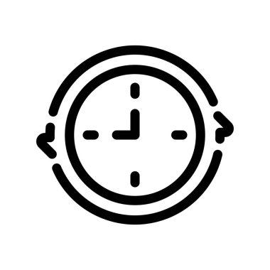 saat vektörü ince çizgi simgesi