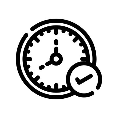 zaman vektörü ince çizgi simgesi