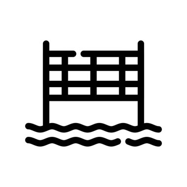 Su dalgası ince çizgi vektör simgesi