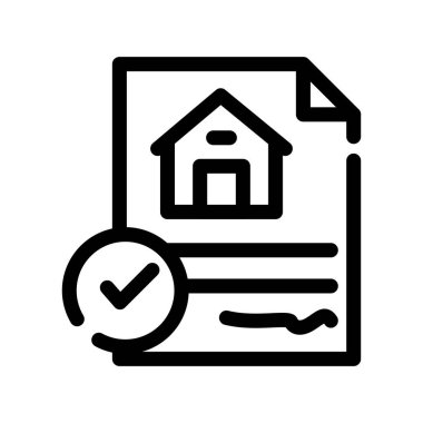 ev denetimi ikon vektörü. Taslak ev tabelası. izole edilmiş sınır sembolü çizimi