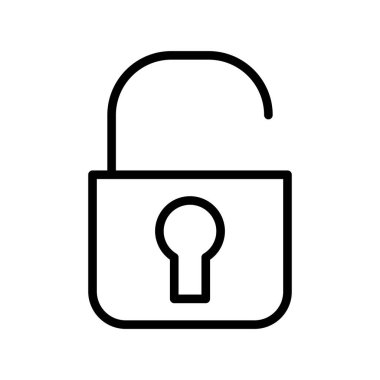 vektör ince çizgi simgesini kilitle