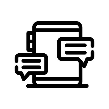 sohbet vektörü ince çizgi simgesi