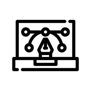 ağ vektörü ince çizgi simgesi