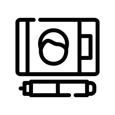 kamera vektörü ince çizgi simgesi