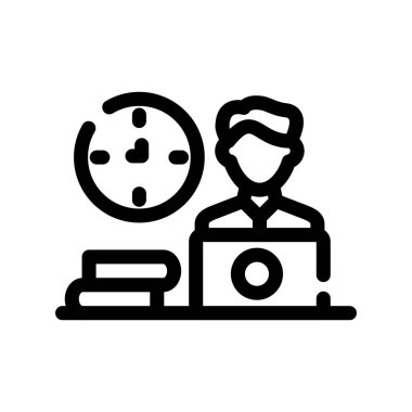 zaman yönetim çizgisi simgesi, konsept vektörü, ana çizgi sembolü, illüstrasyon işareti sembolü.