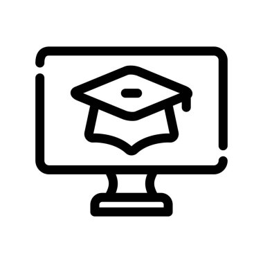 Bilgisayar simgesi. Web için dizüstü bilgisayar vektör sembolünün özet çizimi