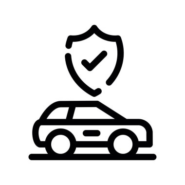 Araba sigortası ikonu, özet biçimi