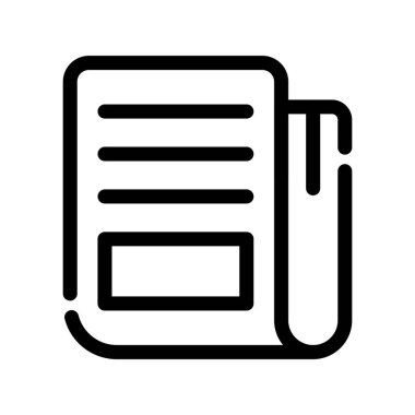 Şeffaf bir arkaplanda belge vektör illüstrasyonu. Birinci kalite semboller. Konsept ve grafik tasarım için ince çizgi simgesi.