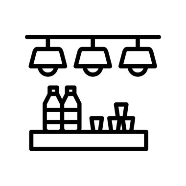 kahve makinesi çizgi ikon vektör konsepti sembolü