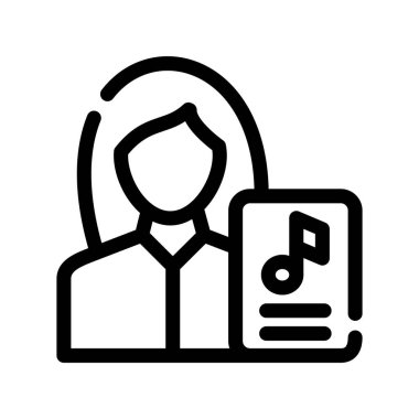 müzik çalıcı simgesi vektörü ince çizgi çizimi
