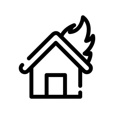 ev yangını simgesi vektör çizelgesi çizimi