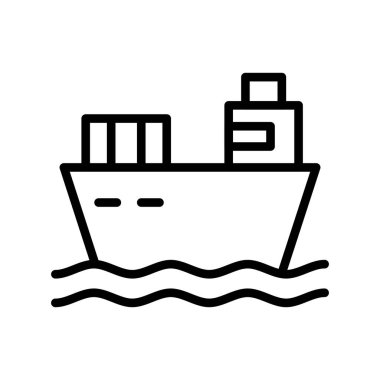 Gemi simgesi vektör illüstrasyonu