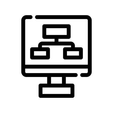 sunucu vektörü ince çizgi simgesi