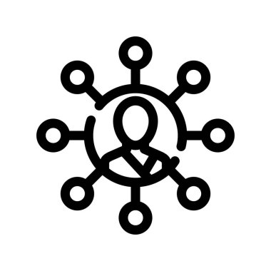 ağ vektörü ince çizgi simgesi