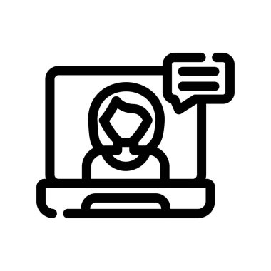 İleti çizgisi vektör illüstrasyonlu dizüstü bilgisayar