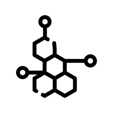Kimyasal formül ikonu. Beyaz arkaplanda izole edilmiş web tasarımı için ana hatlı kimyasal formül vektör simgesi