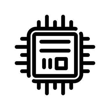 İşlemci simgesi vektör işareti ve sembol beyaz arkaplan, işlemci logosu kavramında izole