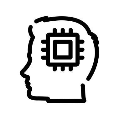 İnsan beyni ikonu. Beyaz arkaplanda izole edilmiş web için insan beyin vektör simgesi ana hatları