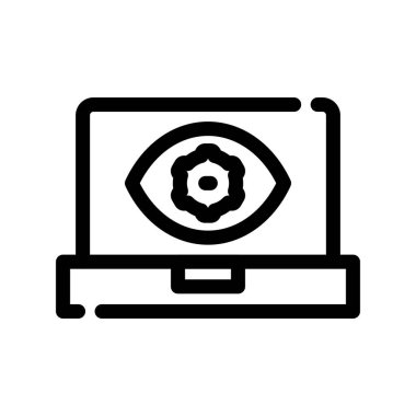 Güvenlik vektörü ince çizgi simgesi