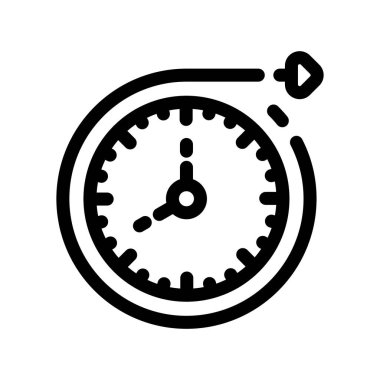 Kronometre simgesi, vektör illüstrasyonu