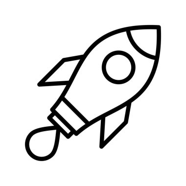 Roket ikonu. Ağ için roket vektör simgelerinin özet çizimi