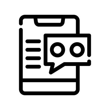 sohbet vektörü ince çizgi simgesi