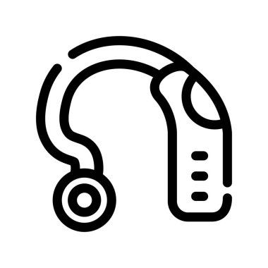 Kulaklık çizgisi simgesi olan kulaklıklar, vektör işareti, beyaz arkaplanda izole edilmiş, doğrusal biçim