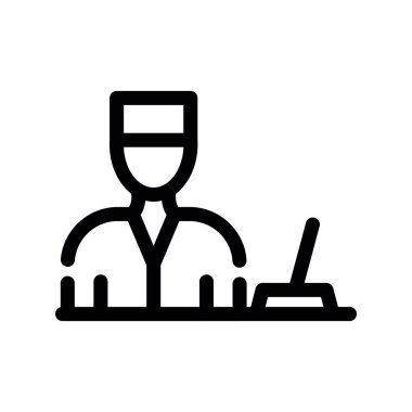 Çevrimiçi eğitim hattı ikon vektörü. Online eğitim işareti. izole edilmiş çizgi simgesi siyah illüstrasyon