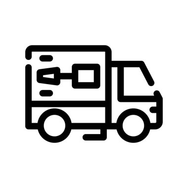 kargo aracı ikonu. Beyaz arkaplanda izole edilmiş web tasarımı için kamyon vektör simgesi