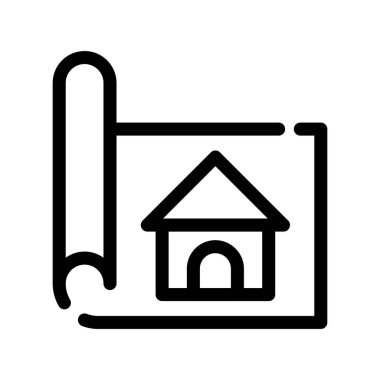 ev vektörü ince çizgi simgesi